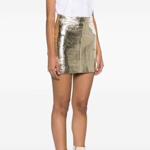 Zadig & voltaire metallic leather mini skirt *flaws*